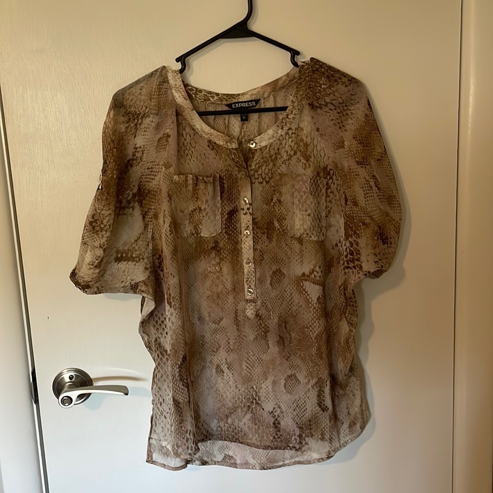 Brown sheer snake top